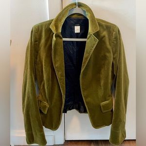 J-Crew Green Velvet Blazer